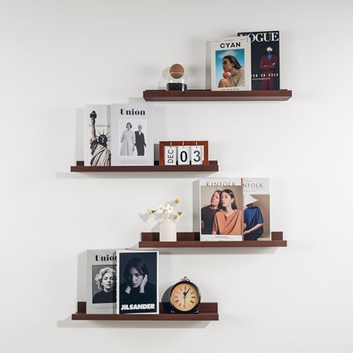 NEXHOME PRO Floating Shelves for Wall Set of 4,24 Inches Picture Ledge Shelf, Kids Bookshelf Wall Mounted for Living Roo
