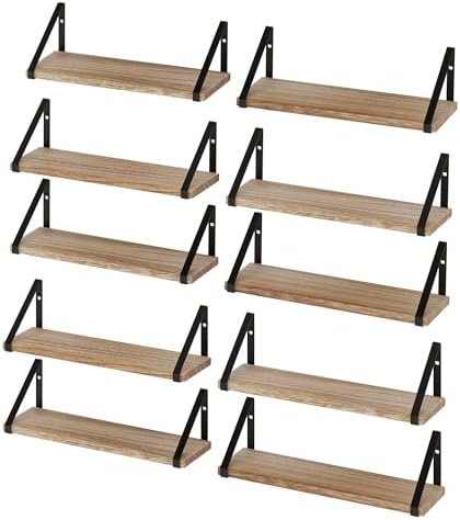 Wallniture Ponza 17'' x 4.5'' Floating Wall Shelf Bathroom, Small Wood Book Shelves for Wall Storage, Wall Mounted Shelf