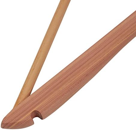 Household Essentials 26140 CedarFresh Red Cedar Wood Clothes Hangers with Fixed Bar and Swivel Hook - Set of 4, Brown,red