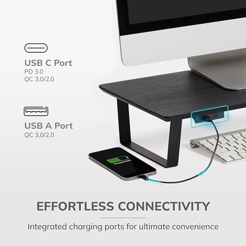 Anji Mountain Monitor Stand for Desk - Desktop Organizer & Laptop Riser, Ergonomic Monitor Riser, Space-Saving, Durable,
