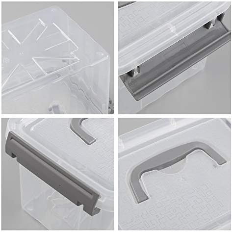 Pekky 3.5 Quart Clear Plastic Lided Storage Bins, Small Storage Box 6 Packs