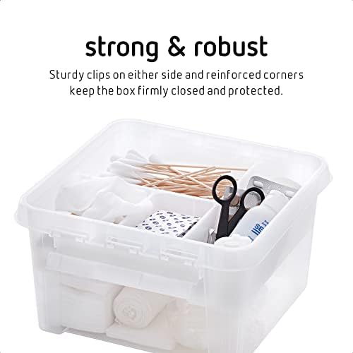 SmartStore 8L Plastic First Aid Box - Medicine Storage Box with Insert - Transparent and Lockable Medicine Box - BPA Fre