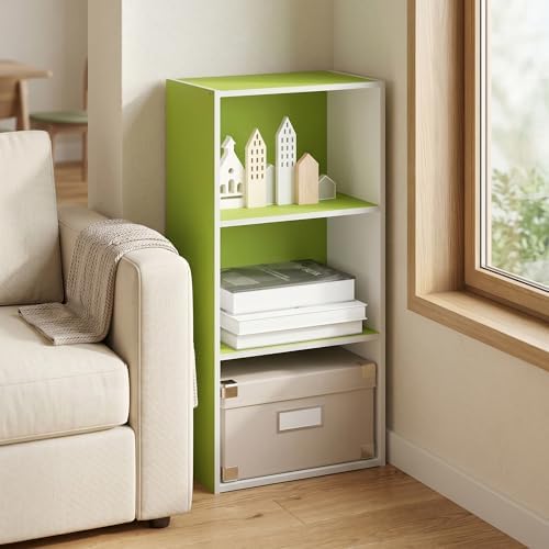 3-Tier Bookshelf, Cube Bookcase, Book Shelf, Cube Storage Organizer with Open Shelf, 9.3 x 16 x 31.4, for Home Office, L