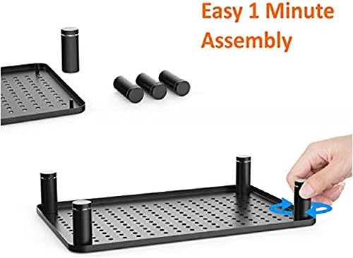 Husky Mounts 2-Pack Monitor Riser Laptop Stand, Adjustable Legs, Stackable, 14.5 x 9.25 x 3.125 Inches Max Height, Matte