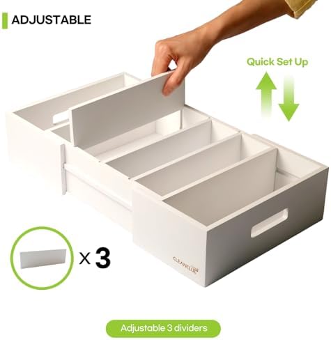 Expandable Bamboo Kitchen Cabinet Organizer for Food Container Lids Holder