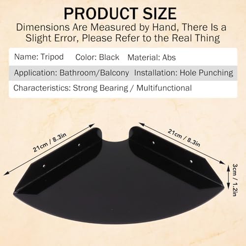 Corner Shelf for Bedroom, Corner Shelves Radial Shape with Four Mounting Holes Corner Shelf Wall Mounted Perfect for Bed