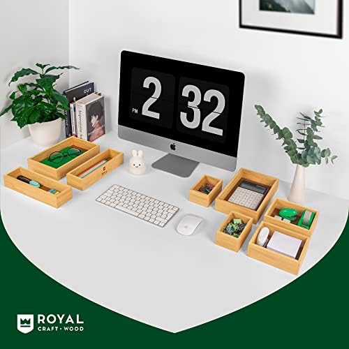 ROYAL CRAFT WOOD Bamboo Jewelry Organizer Box & Chests Set - Versatile Storage Solution for Makeup, Jewelry, and Bathroo