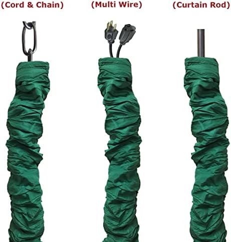 RDI Cord & Chain Cover 4 feet Silk Type Fabric, Chandelier Pendant Lighting Chain & Cable Management, Touch Fastener, Gr