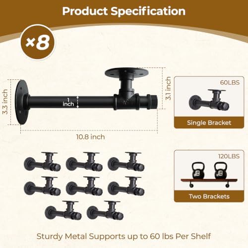 Industrial Pipe Shelf Brackets for Floating Shelves,Heavy Duty Bracket