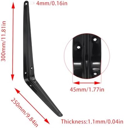 Lilaly 10 Pack Shelf Brackets 12 Inch Shelf Bracket, Heavy Duty L Brackets for Shelves for Hanging Floating Shelves Brac