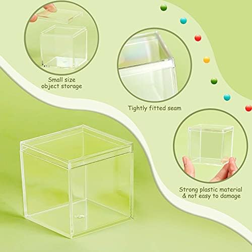 8 Pcs Clear Acrylic Box with Lid, 1.77 x 1.77 x 1.77 Inch, Classic Style