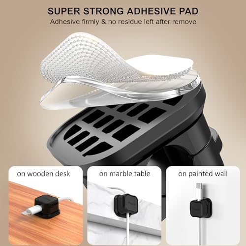 24 Pack Magnetic Cable Clip Organizer Cord Holder, Picozon Adhesive Cable Management, Wire Phone USB Charger Cable Holde