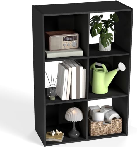 DUMOS 6-Cube Storage Organizer, Open Bookshelf 3 Removable Panels