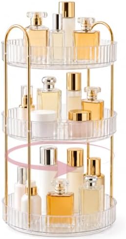 Rotating Makeup Organizer Countertop, Bathroom Lazy Susan Tray Stand