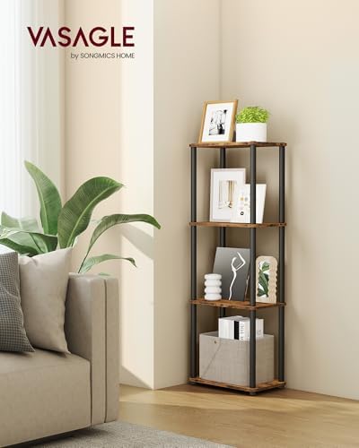 VASAGLE 4-Tier Shelf, Storage Shelves, Bookcase with Shelves, Living Room