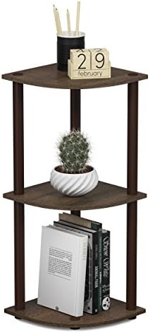 3-Tier Corner Shelf, Display Storage Shelves with Open Shelves, Corner Bookshelf for Organization and Storage, Home Offi
