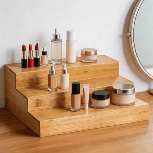 Spice Rack Organizer for Cabinet - 2PCS 11.8in Bamboo Spice Shelf