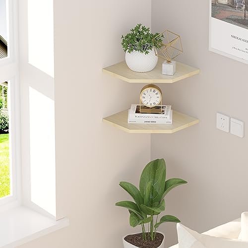JJL Corner Shelving, Set of 2 Floating Wall Shelf for Wall Organizer Storage, Easy-to-Assemble, Floating Shelf for Boys 