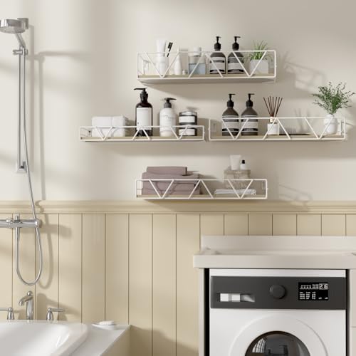 Floating Shelves Set of 4, Wood Wall Shelf, Farmhouse Shelf for Bedroom