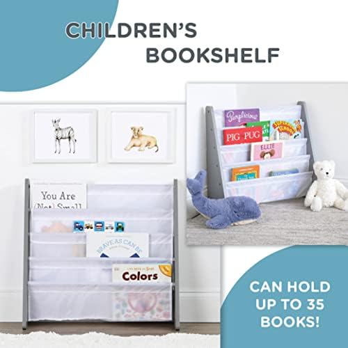 Humble Crew Kids Bookshelf, Montessori Front Facing Toddler Bookcase 4 Tier