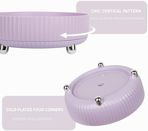 360 Rotating Makeup Perfume Organizer Skincare Tray, Small Purple