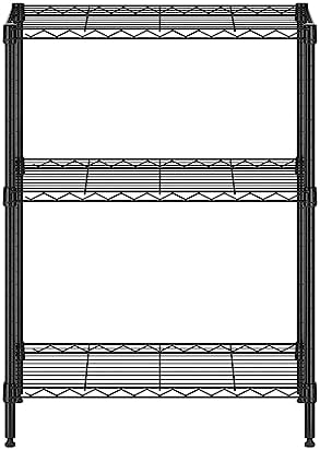 Furinno Wayar 3-Tier Metal Storage Shelf Rack, 23 x 13 x 30, Black