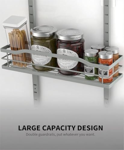 Moforoco Grey 9-Tier Over The Door Pantry Organizer, Pantry Organization and Storage, Black Hanging Basket Wall Spice Ra