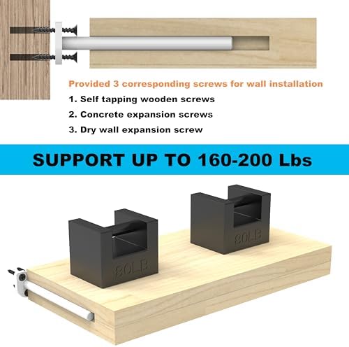 4 in Hidden Floating Shelf Brackets 6 Pack, 1/4" Thick Heavy Duty