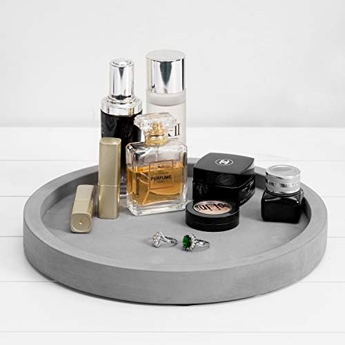 MyGift 11 Inch Gray Concrete Vanity Tray, Perfume & Cologne Organizer