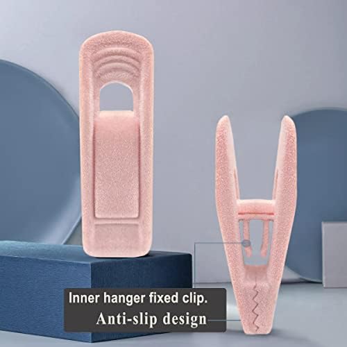 TOFIIGREM Light Pink Velvet Hangers (80-Pack), Non-Slip Strong Hanger Clips for Velvet Skirts & Pants