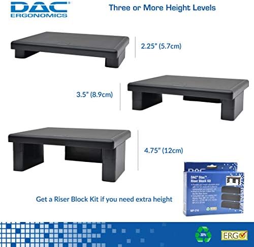 DAC STAX Monitor Riser, Ultra-Sturdy Adjustable Desktop Computer Monitor Stand, Supports up to 66 Pounds, Medium Size