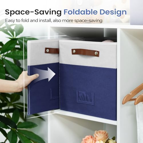 FinishingBo 13 inch Storage Bins with Labels 6 Pack