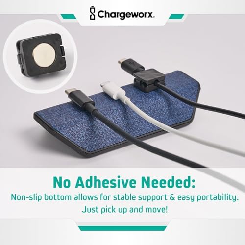 Magnetic Cable Organizer 2 Pack, Weighted Non-Adhesive Cord Holder for Desk