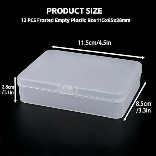 LJY 12 White Rectangular Plastic Boxes, 4.5 x 3.3 x 1.1 in for Model Parts