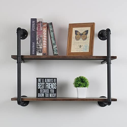 MBQQ Industrial Retro Pipe Shelf 30in 2 Tier Wall Mounted,Rustic Floating Shelves,Farmhouse Kitchen Bar Shelving,Home De