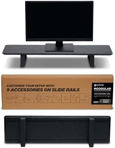 ULTRARM Moodular Wooden Monitor Stand Desk Organizer, Standard 33.4" Black