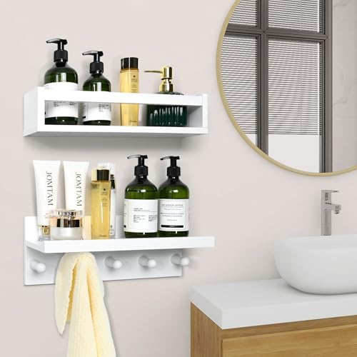 Nursery Floating Book Shelves for Bedroom Wall, Set of 4, Straight