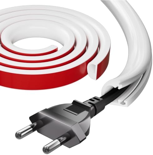 118" Silicone Cord Hider for Wall Mount TV, White Self-Adhesive Cable Hider
