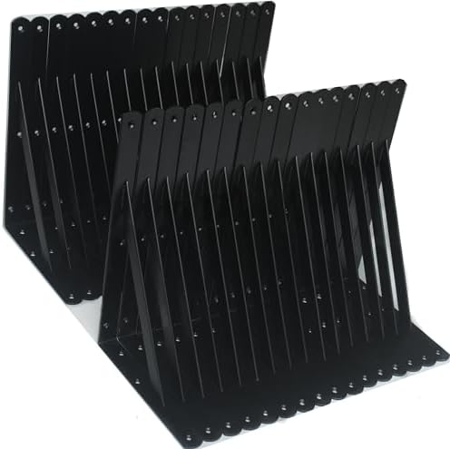 32 Pack L12 x H 8" Black Heavy Duty Shelf Brackets with Screws Metal Shelf Brackets Shelf Support Angle Brackets for She