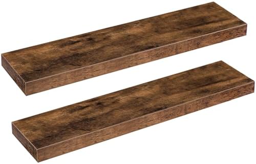 HOOBRO Floating Shelves for Wall, Wall Mounted Shelf Set of 2, 31.5" Hanging Shelf with Invisible Brackets, for Wall Sto