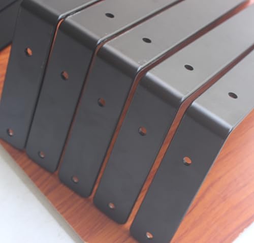 16 Pack - L 11" x H 6" x W1.5, 5mm Thick Black L Shelf Bracket, Iron Shelf Brackets, Metal Shelf Brackets, Floating Shel