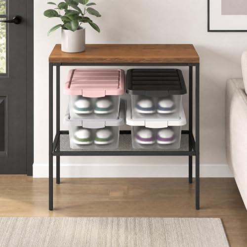 2 Pack Storage Bins with Lids, Stackable Plastic Containers, 14 Qt