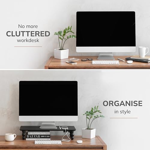 Anji Mountain Monitor Stand for Desk - Desktop Organizer & Laptop Riser, Ergonomic Monitor Riser, Space-Saving, Durable,