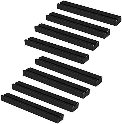 Ilyapa Vinyl Wall Mount Floating Record Shelves- 8 Pack, Black Wood