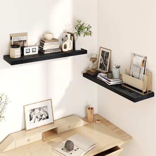 30 Inch Floating Shelves, Rustic Floating Wall Shelves 8 Inch Deep, 30 x 8 Floating Shelves for Home Decor, Deep Display