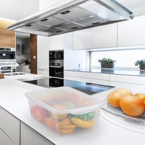 14 Quart Clear Plastic Latch Storage Container Bin with Lid, 4-Pack