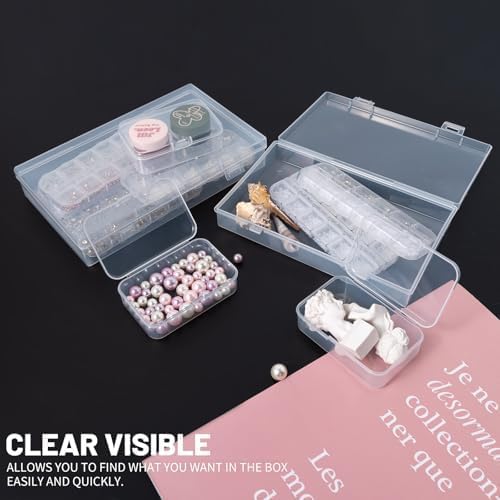 LJY 20 Clear Plastic Boxes, 3 Sizes for Hardware