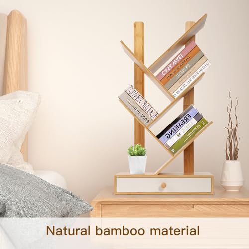 4 Tier Tree Bookshelf, Stylish Storage Solution for Small Space