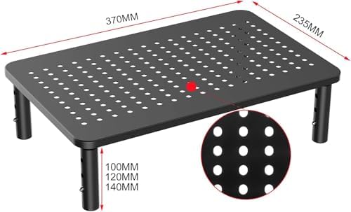 suptek Monitor Stand Riser for Computer,Laptop,Printer, Notebook and All Flat Screen Display with Vented Metal Platform,