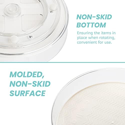 KAGUYA 4 Pack Lazy Susan Organizer, Non-Skid Turntable Organizer for Cabinet, Pantry, Kitchen, Office Countertop, Refrig